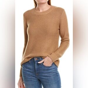 J Crew Marnie Crewneck Long Sleeves Sweater Pullove Top In Warm Acorn/Tan Size M